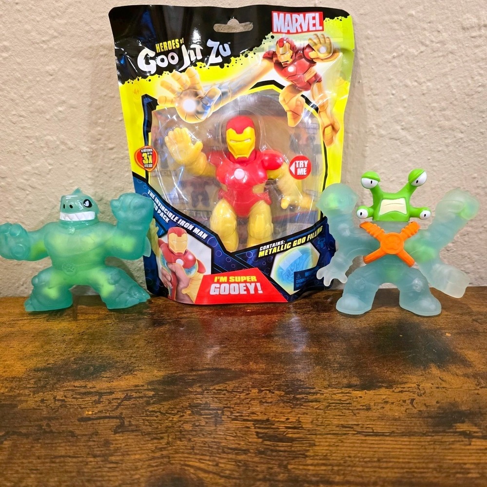 Moose Toys Heroes of Goo Jit Zu Marvel Iron‎ Man Lot Galaxy Attack Orbitox Toy